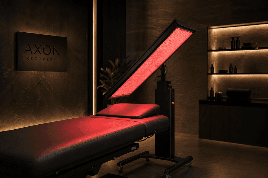 Orelia red light therapy panel prepared in a professional treatment room