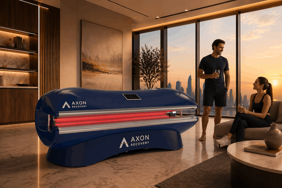 Seraya red light therapy bed in a wellness room