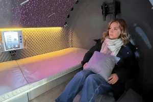 Axiom Hyperbaric Chamber — lying-down interior view